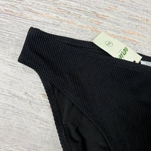 NEW Aerie Ribbed Full Coverage Bikini Bottom Size S Black NWT - Picture 5 of 7